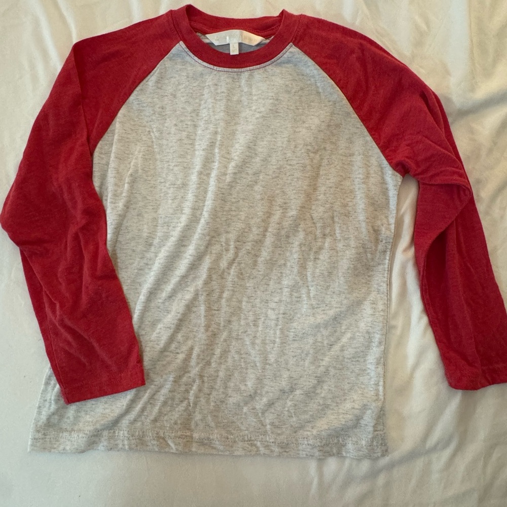 Red and Gray Kids Pajama Top
